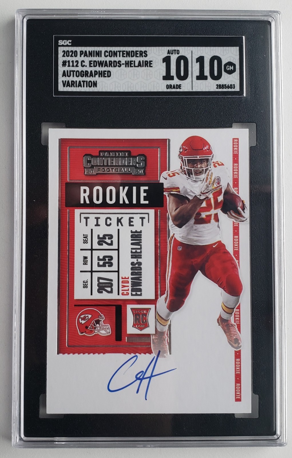 CLYDE EDWARDS-HELAIRE 2020 PANINI CONTENDERS VARIATION AUTO RC SGC 10/10