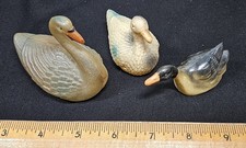 Lot of 3 Vintage Celluloid Birds / Swan Ducks Toys Antique Viscoloid Co. Mark
