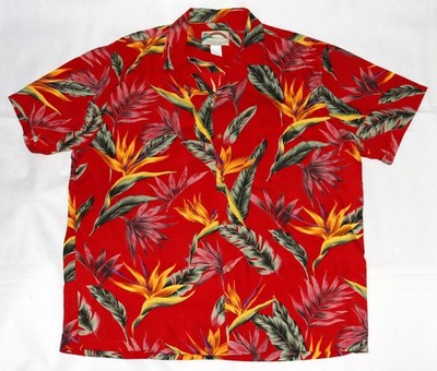 Paradise Found Men's Hawaiian All Over Floral Aloha Honolulu Shirt Size Large
