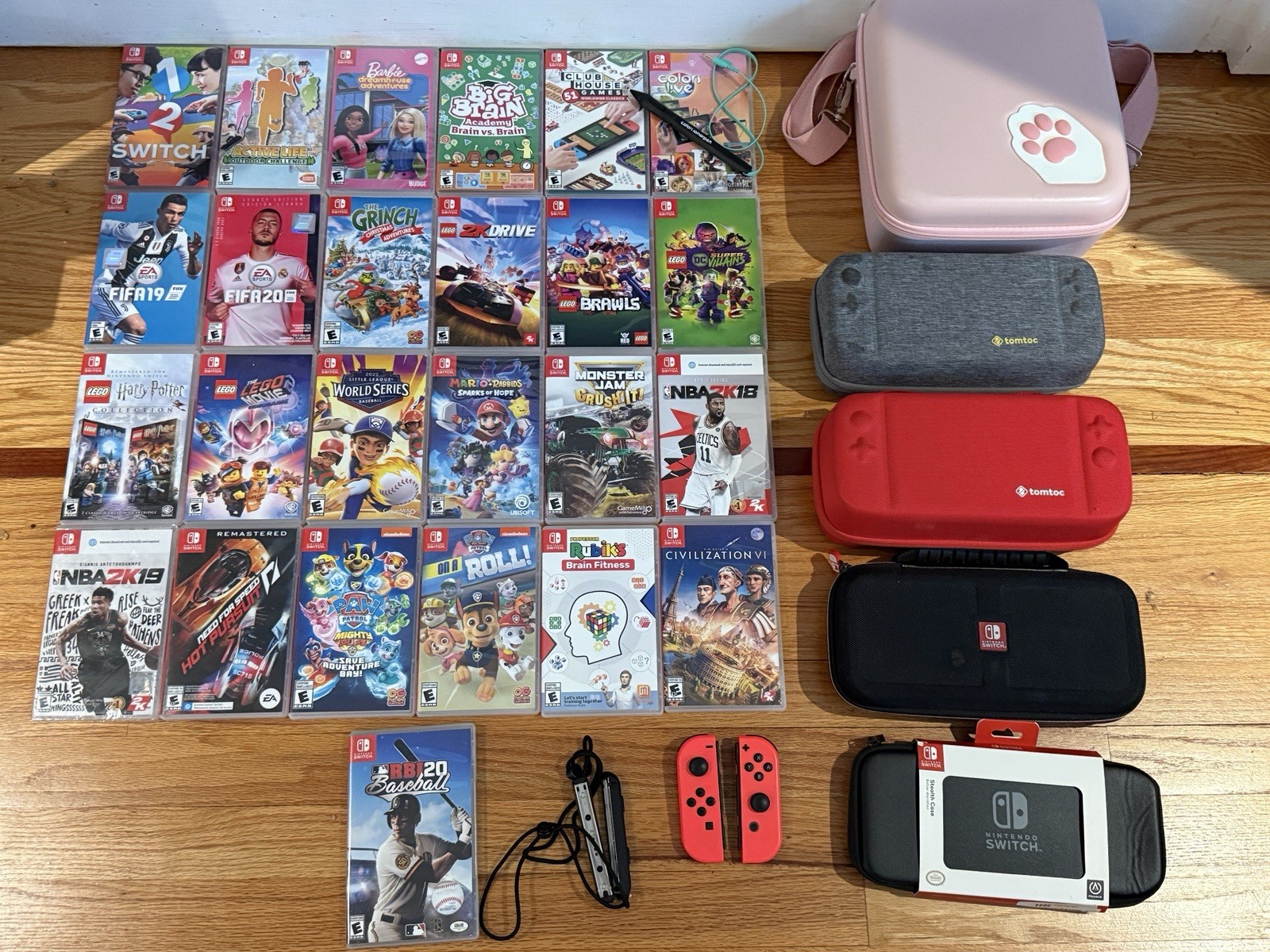 Large Nintendo Switch Games (25) And Accessories Bundle