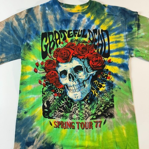 Grateful Dead Tie-Dye T-Shirt Herren Gr. Small Spring Tour '77 Skull Rose Rock
