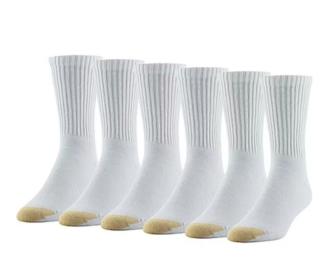 Calcetín GoldToe para mujer blanco de algodón 6 pares de zapatos talla 6-9 Foto 2 de 3