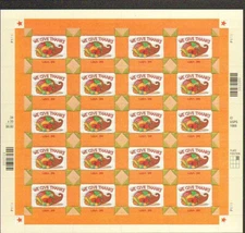 #3546 We GiveThanks - Turkey MINT NH USA Sheet of 20 Stamps