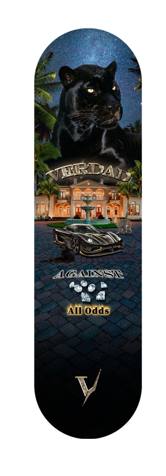 Skateboard Topsheet Design Against all Odds Revêtement pour Sessions Street et Skatepark