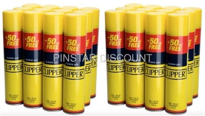 24 X 300ML CLIPPER BUTANE GAS REFILLS LIGHTERS UNIVERSAL VALVE BULK
