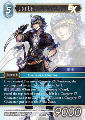 Near Mint FFTCG Locke EX - 15-042R Crystal Dominion Final Fantasy
