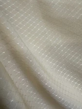 IVORY Diamond Upholstery Drapery Brocade Fabric (110 in.) Sold By The Yard