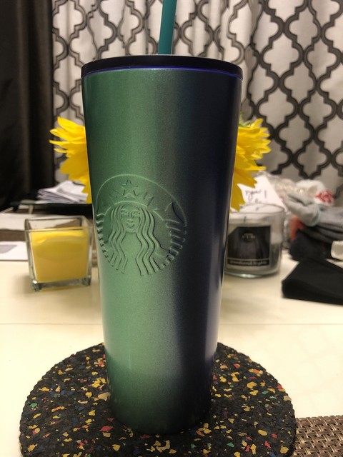 starbucks blue green tumbler