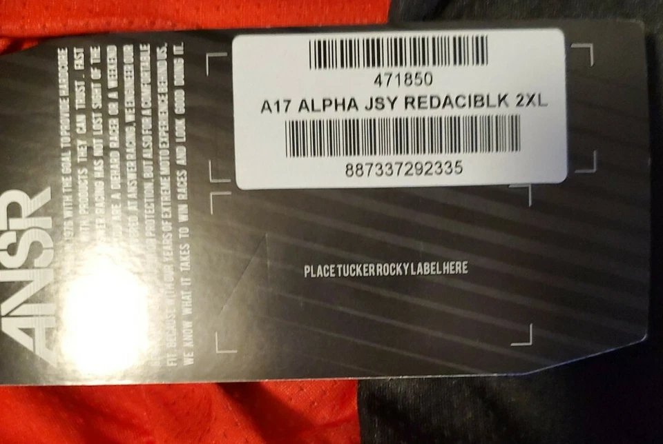 New Answer Red & Black A17 Alpha Jersey & Gloves in 2XL (NEW) - Image 2 of 4