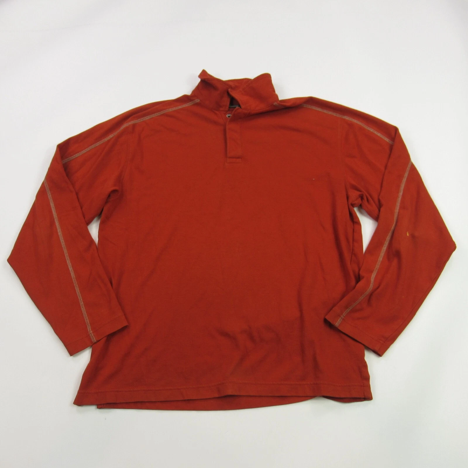REI Shirt Mens Medium Long Sleeve Golf Lightweight Red Outdoors Snap