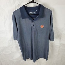 Cutter  Buck Shirt Men's Large Blue Polo Auburn Tigers NCAA Active Stripe Golf