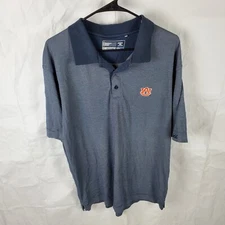 Cutter & Buck Shirt Men's Large Blue Polo Auburn Tigers NCAA Active Stripe Golf 