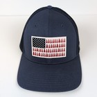 Columbia Fishing Cap Blue American Flag FlexFit Mesh Hat Size Small/Medium 