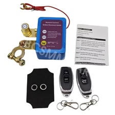 12V Car Battery Disconnect Isolator Cut Off Switch Wireless Dual Remote Control