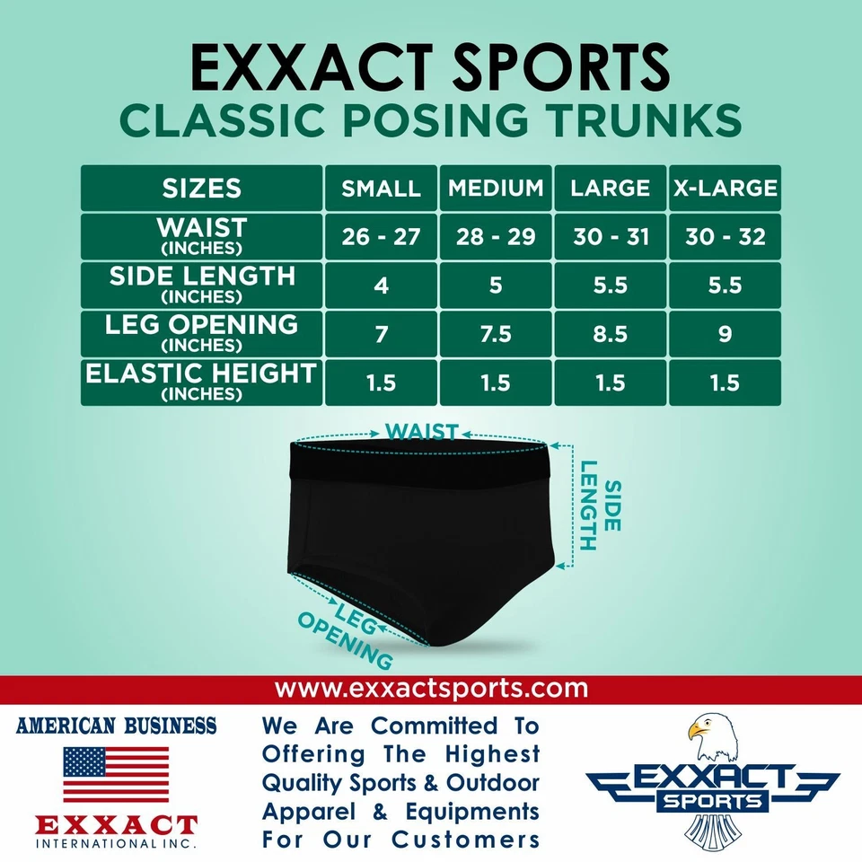 Exxact Sports Classic Bodybuilding Posing Trunks, IFBB NPC Competition Trunks - Image 4 of 4