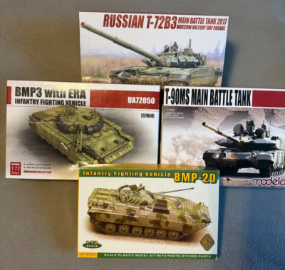 KONVOLUT - Modelcollect & ACE 1:72 - T-72B3, BMP3 mit ERA, T-90MS & BMP-2D