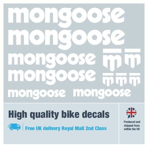 Mongoose bike labels / decals with free bike protection (26 pack) - 20 colours - Picture 5 of 29