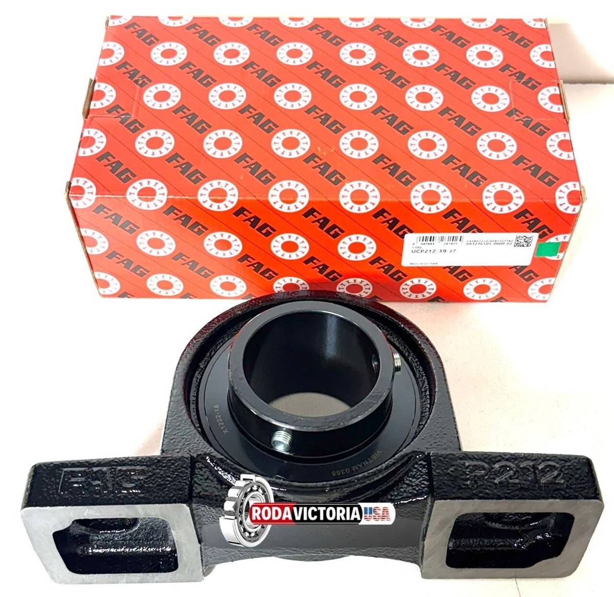 MAPLE ACE UCP212-39 Pillow Block Bearing – 2-7/16" Bore, 2-Bolt, Self-Aligning – Qty 4