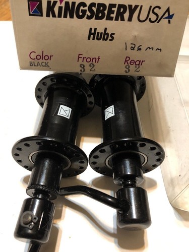 Vintage Pair NOS KINGSBERY Front & Rear Bicycle Hubs 32-32 H 126 mm - Picture 2 of 12