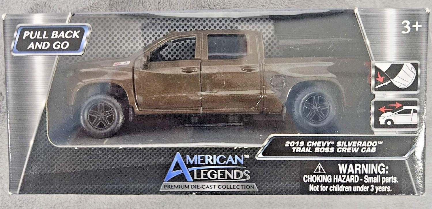 American Legends 2019 Brown Chevy Silverado Trailboss Pull Back/Go Diecast Truck