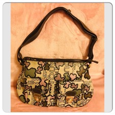 Tous Brown Multiple Color Details With Two Front Pocket Leather Shoulder Bag