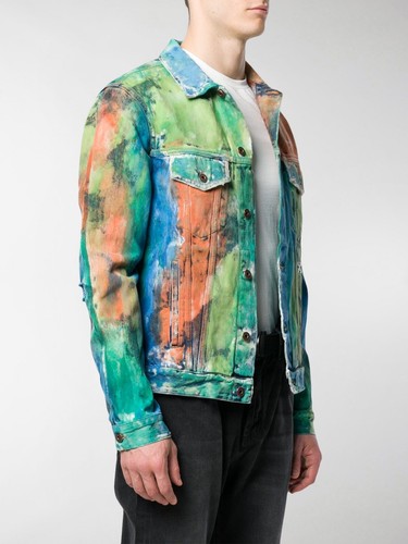 off white painted denim jacket
