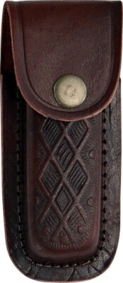Sheath Brown Leather Construction Made To Fit Most Folding Knives Up To 4'' 31164