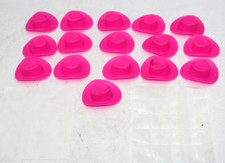 16 Pieces Tiny Cowboy Hat Mini Plastic Mini Western Cowgirl Pink Cupcake Toppers