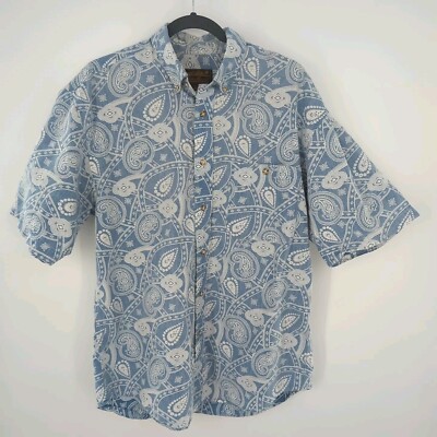 blue bandana dress shirt Rockmount Mens Bison Bandana Blue Cotton Blend L/S Shirt main image 0