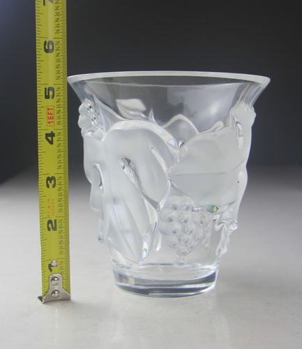Jarrón de cristal de vid firmado por Lalique "Saumur" - Imagen 18 de 20