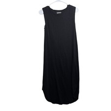 J Crew Dress Women's XS Black Solid Sleeveless Midi Tank Casual Solid Shift