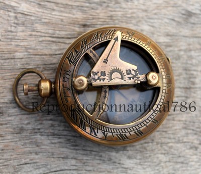 Set 0f 2 Antique Brass Push Button Working Compass Nautical Gift Pocket ...