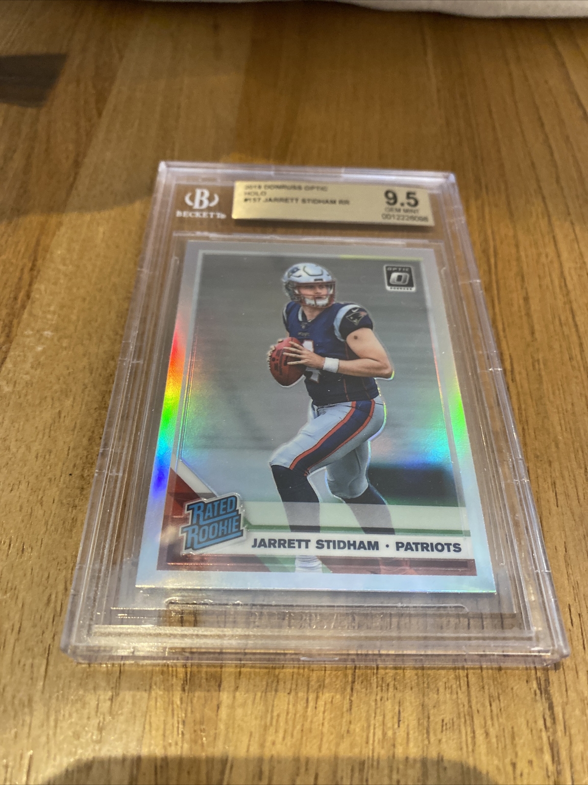 JARRETT STIDHAM 2019 Panini DONRUSS OPTIC Holo SILVER #157 Patriots RC BGS 9.5