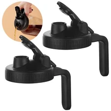 2 Pack Wide Mouth Mason Jar Pitcher Lids with Pour Spout Flip Cap and Handle