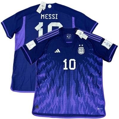 2022 Argentina Authentic Away Jersey #10 Messi 2XL Player Issue