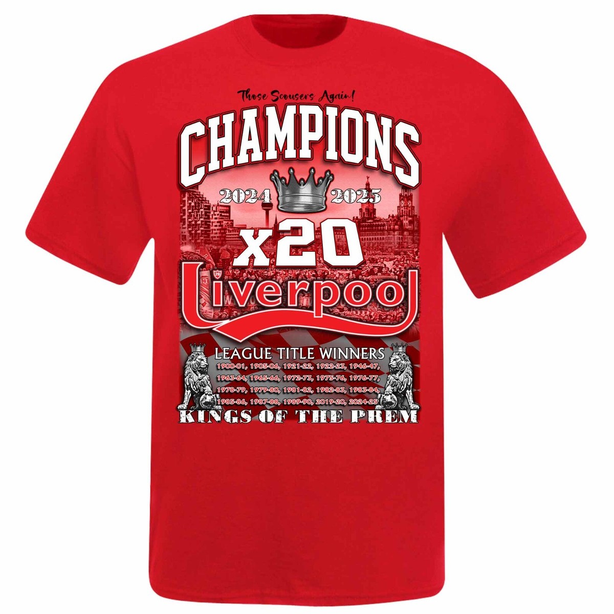 New Liverpool 2025 Premier League Champions Cotton T-Shirt, Liverpool  Champions