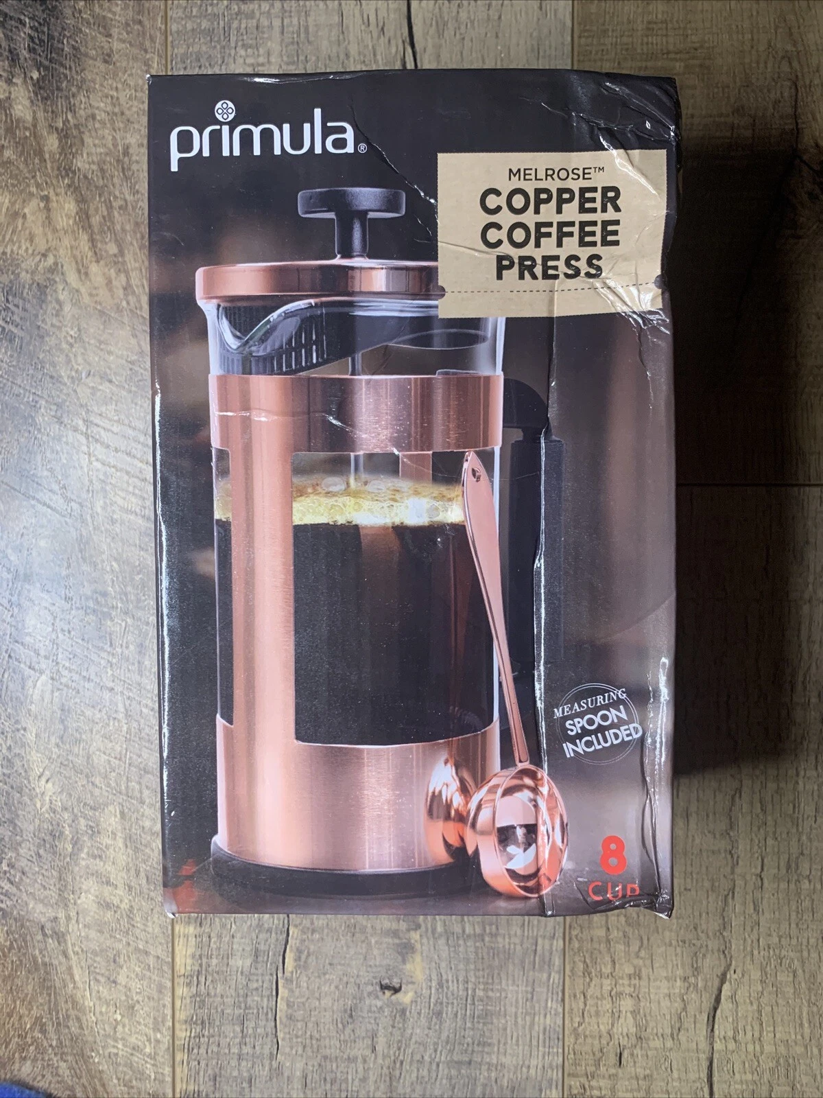 Primula Melrose Copper Coffee Press 8 Cup Glass And Copper