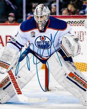 LAURENT BROSSOIT signed 8x10 photo EDMONTON OILERS d