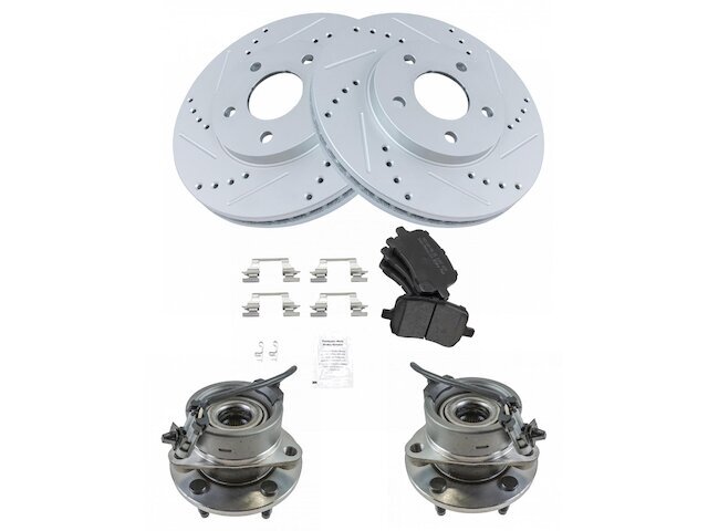 TRQ Front Brake Pad Rotor Wheel Hub Kit for Chevy HHR 2006-2011 73BPRK