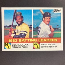 Bill Madlock Wade Boggs 1984 Topps Leaders Card #131 MLB Pirates Red Sox