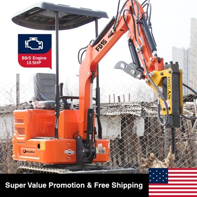 New CE EPA 13.5 HP Hydraulic Crawler Mini Excavator B&S Engine Gasoline 2000lbs