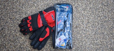 Tuzo Moto Gloves Mens M Red/Black Breathable Waterproof UK