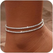 FloralGrace Cavigliera da donna in argento 925, regolabile, impermeabile, design