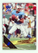 1993 Wild Card #131 Cody Carlson 5 Stripe Houston Oilers