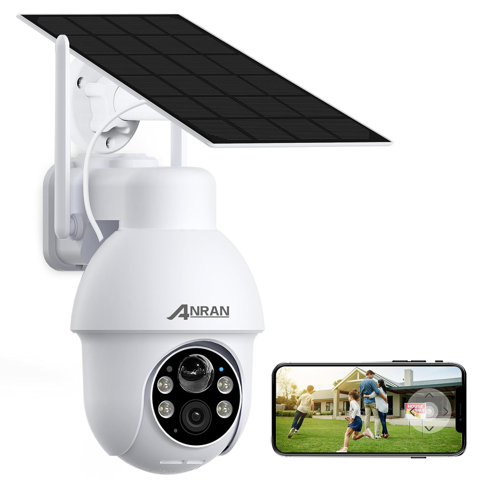 2K Solar-Powered Outdoor Wireless WiFi Security Camera with Battery