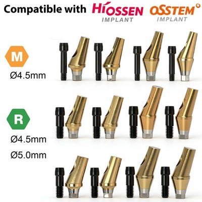 US 17° Mini/Regular Angled Dental Anatomic Abutment Ø4.5/5.0mm Fit Hiossen Oss
