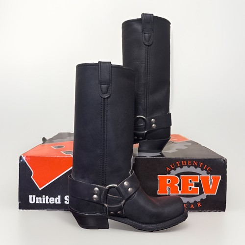REV AUTHENTIC GEAR- Genuine Biking Boots | 5008 Women’s 5.5 M | Black  | Leather