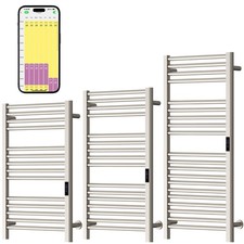 SolAire Stainless Steel Dry Wifi Electric Heated Towel Rail + Timer, Brushed