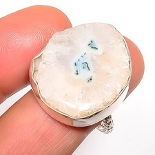 Solar Quartz Eye Gemstone 925 Sterling Silver Fine Art Handmade Ring 9 RR5824-51