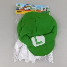 Super Mario Bros Adult Luigi Halloween Costume Kit Hat Gloves Mustache